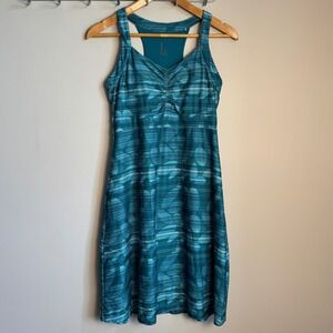 Mondetta Women's Striped Sleeveless Athletic Dress Teal Green Size Small Outdoor